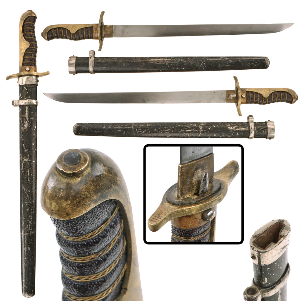 Original Imperial Japanese WWII Police Dagger Dirk with Sharskin Grip & Scabbard - Rare