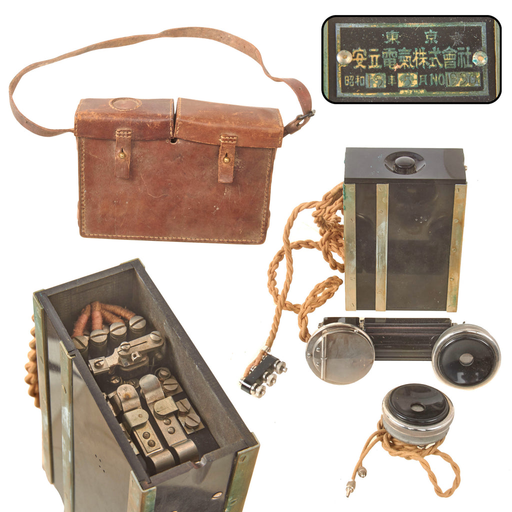 Original Imperial Japanese Pre-WWII Ancillary Field Telephone Handset & Case by Anritsu Electric Co. - Dated May 1938