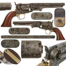 Original U.S. Pre-Civil War Colt Model 1851 Navy .36 Cal Percussion Revolver Made in 1860, Matching Serial No. 97880, "Confederate Serial Range"