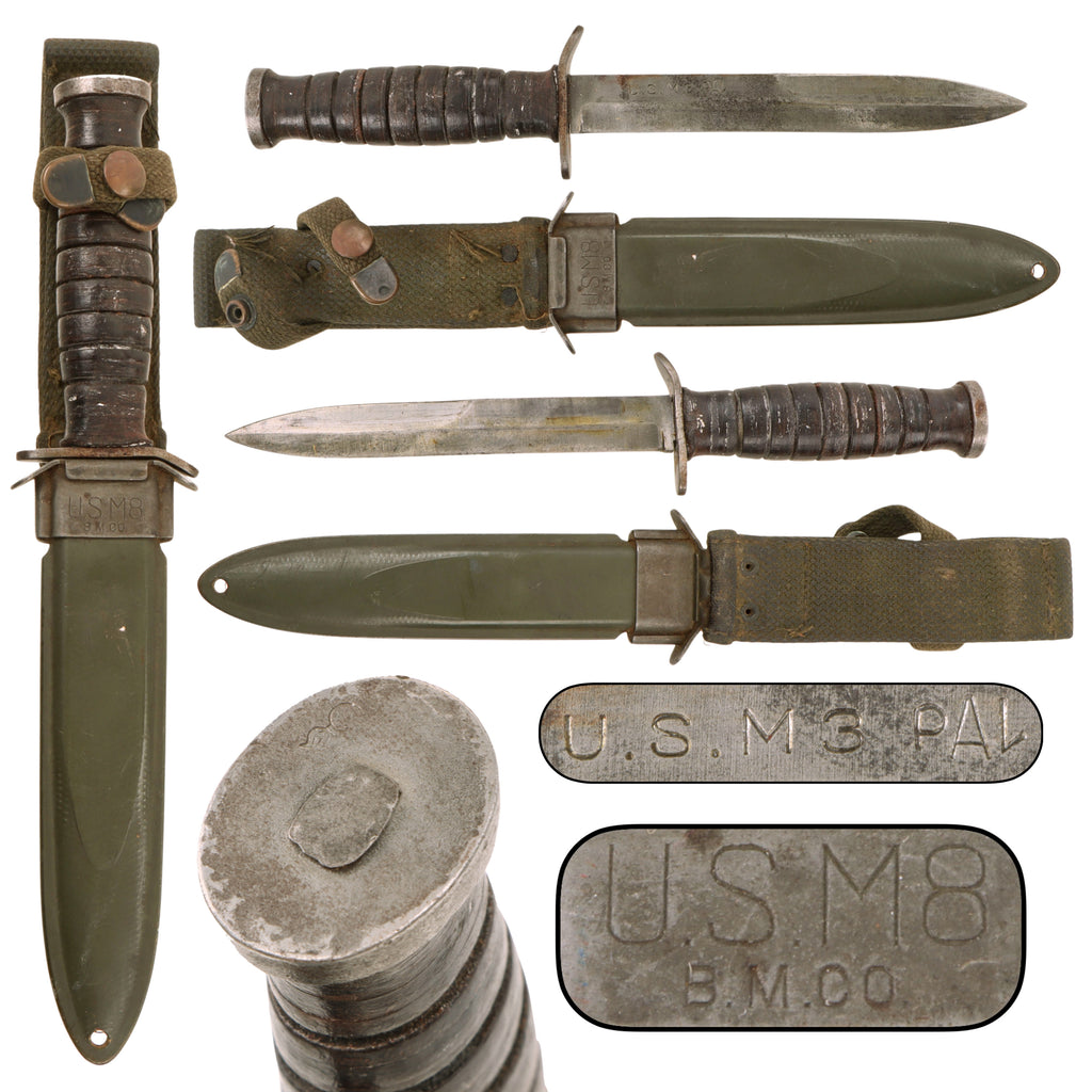 Original U.S. WWII Blade Marked M3 Fighting Knife by PAL Cutlery Co. with M8 Scabbard