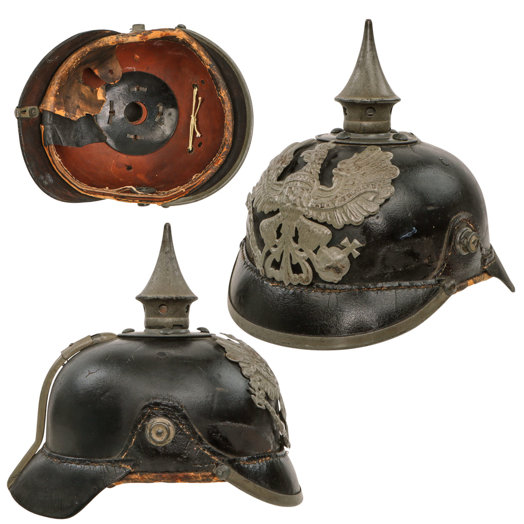 Original Imperial German WWI Prussian M1915 EM/NCO Pickelhaube Spiked Helmet Shell - As-is