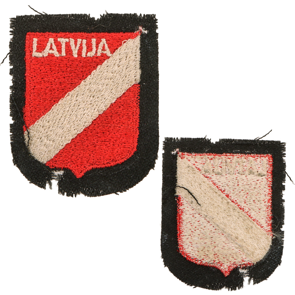 Original German WWII Latvian SS Volunteer “LATVIJA” Sleeve Shield