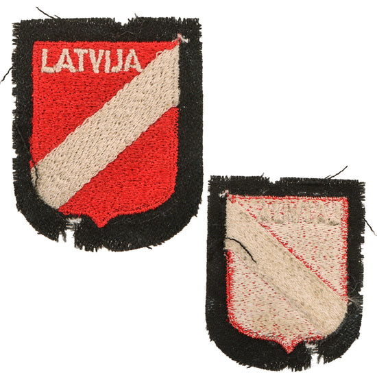 Original German WWII Latvian SS Volunteer “LATVIJA” Sleeve Shield Original Items
