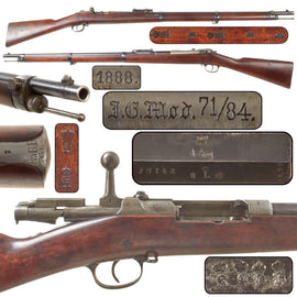 Original Imperial German Mauser Model 1871/84 11mm Magazine Rifle by Amberg with Bavarian Markings, Excellent Bore, Dated 1888, Matching Serial No. 76142