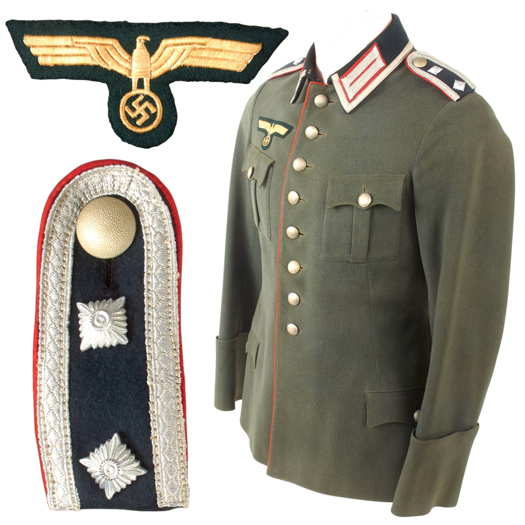 Original German WWII Heer Army Artillery Oberfeldwebel M36 Dienstrock Service Tunic with Waffenrock Style Details