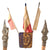 Original French Early 20th Century République Française “RF” Civic Flag Display with Three Tricolor Flags & Poles