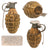Original U.S. WWII Inert MkII Yellow Early War High Explosive Pineapple Grenade with M10A2 Fuze Original Items
