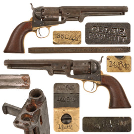 Original U.S. Civil War Colt Model 1851 Navy .36 Caliber Percussion Revolver, Wartime 1863 Production, Serial No. 142642