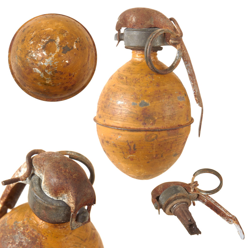 Original French WWI Model 1914 OF1 Egg Hand Grenade circa 1915 - 1917 - Inert