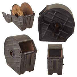 Original Imperial German WWI MG08/15 Machine Gun Belt Drum with Functional Wheel & Crank - Extremely Scarce