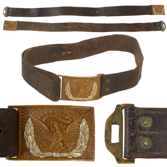 Original U.S. Civil War M-1851 NCO Belt with Silver Wreath Buckle