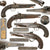 Original Spanish Matched Pair of 14 Bore Percussion Miquelet Belt Pistols by Antonio Guisasola of Eibar with Gold and Silver Inlay, Dated 1821