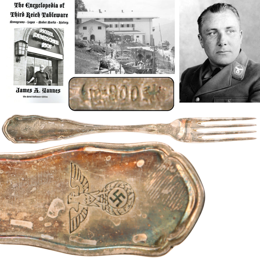 Original German WWII 800 Silver Berghof “House Service” Luncheon Fork by Bruckmann & Söhne Original Items