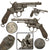 Original U.S. Civil War Era Belgian 11mm Lefaucheux Pinfire Double Action Engraved Belt Revolver, Circa 1860
