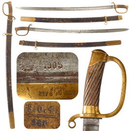 Original Imperial Russian WWI Era Model 1881 Dragoon Shashka Sword with Scabbard - Dated 1905