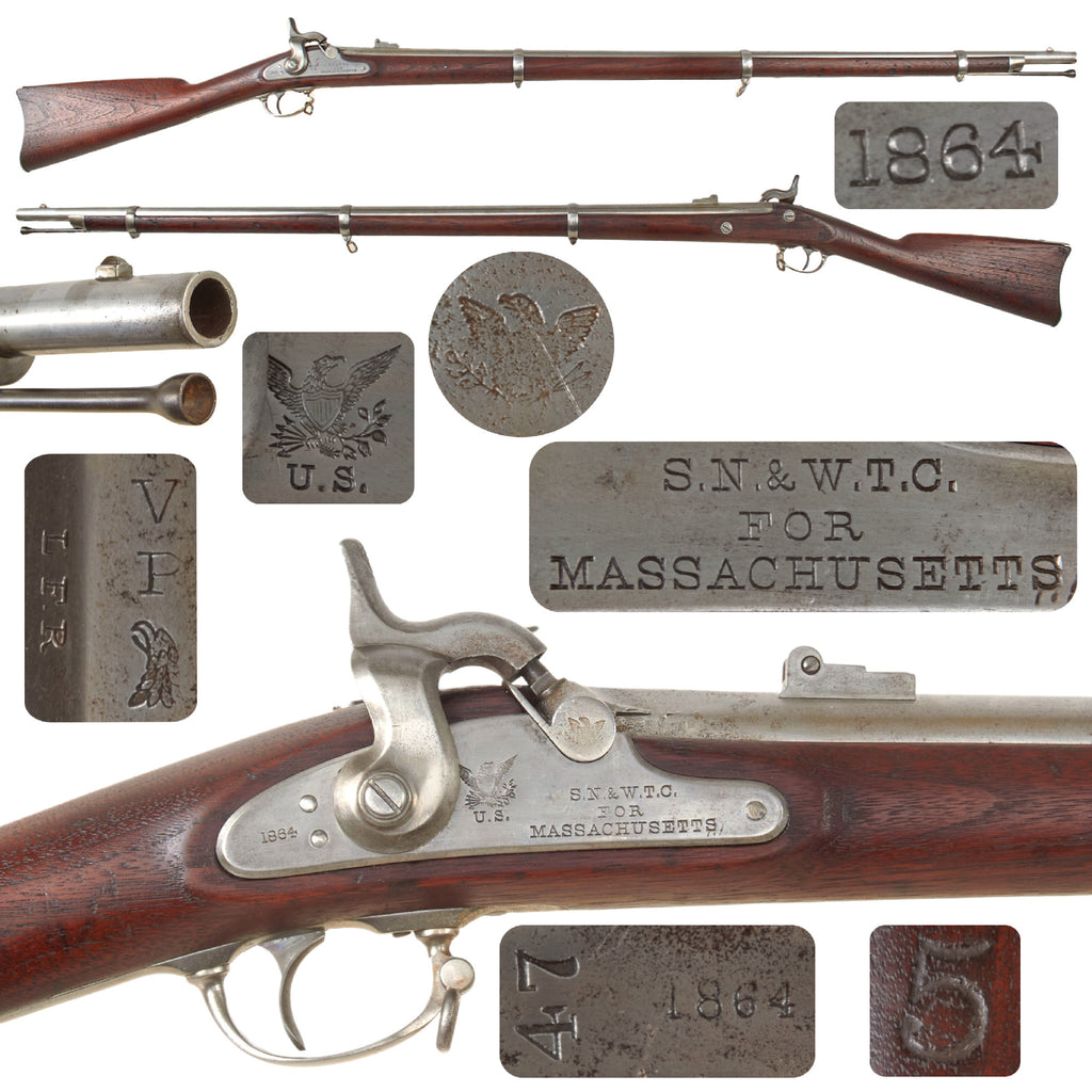 Original U.S. Civil War Springfield Model 1863 Type I Massachusetts Contract Rifled Musket by Norris & Clement with Excellent Bore - dated 1864 Original Items