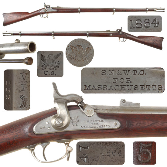 Original U.S. Civil War Springfield Model 1863 Type I Massachusetts Contract Rifled Musket by Norris & Clement with Excellent Bore - dated 1864 Original Items
