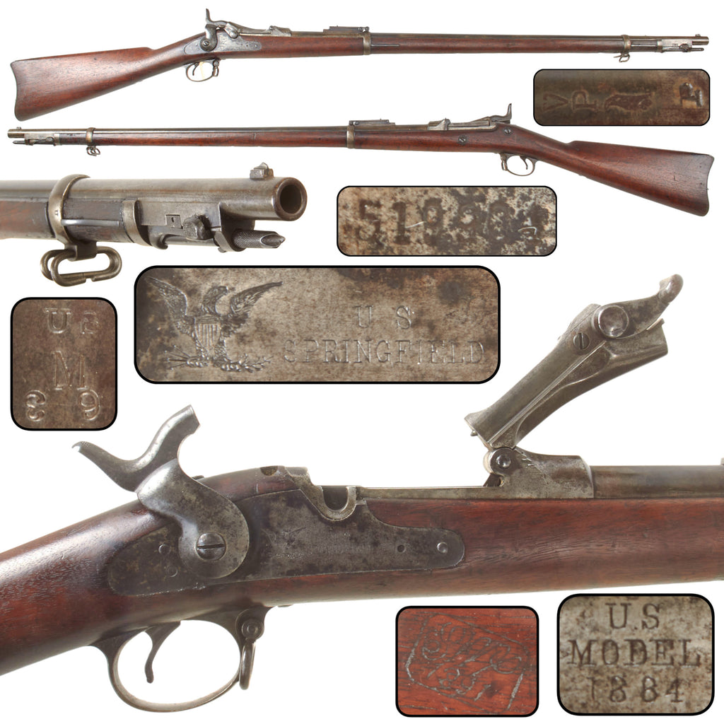 Original U.S. Springfield Trapdoor Model 1884 / 1888 Round Rod Bayonet Rifle Made in July 1891, Serial No. 519904