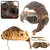Original British WWII RAF Type C Leather Flying Helmet with Mk. VIII Goggles - Elastic Strap Broken - As Is