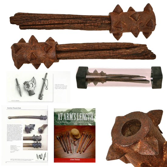 Original Austro-Hungarian WWI Trench Raiding Club Relic in Display Tube - From Collection of “At Arms Length: Trench Clubs and Maces” Author David F. Machnicki Original Items