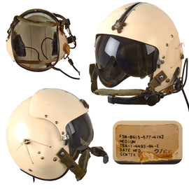 Original U.S. Vietnam War Era 1965-Dated APH-5 Helicopter Pilot Flying Helmet by Gentex Corporation - Size Medium