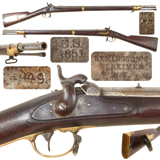 Original U.S. Civil War Model 1841 Mississippi Rifle by E. Remington & Sons of Herkimer in Original .54 Caliber with Saber Bayonet Lug, 1851 Lock and 1849 Barrel