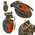 Original U.S. WWII Inert MkII Pineapple Grenade with Yellow Ring & Fuze Cutaway Visual Training Aid from Aberdeen Proving Grounds