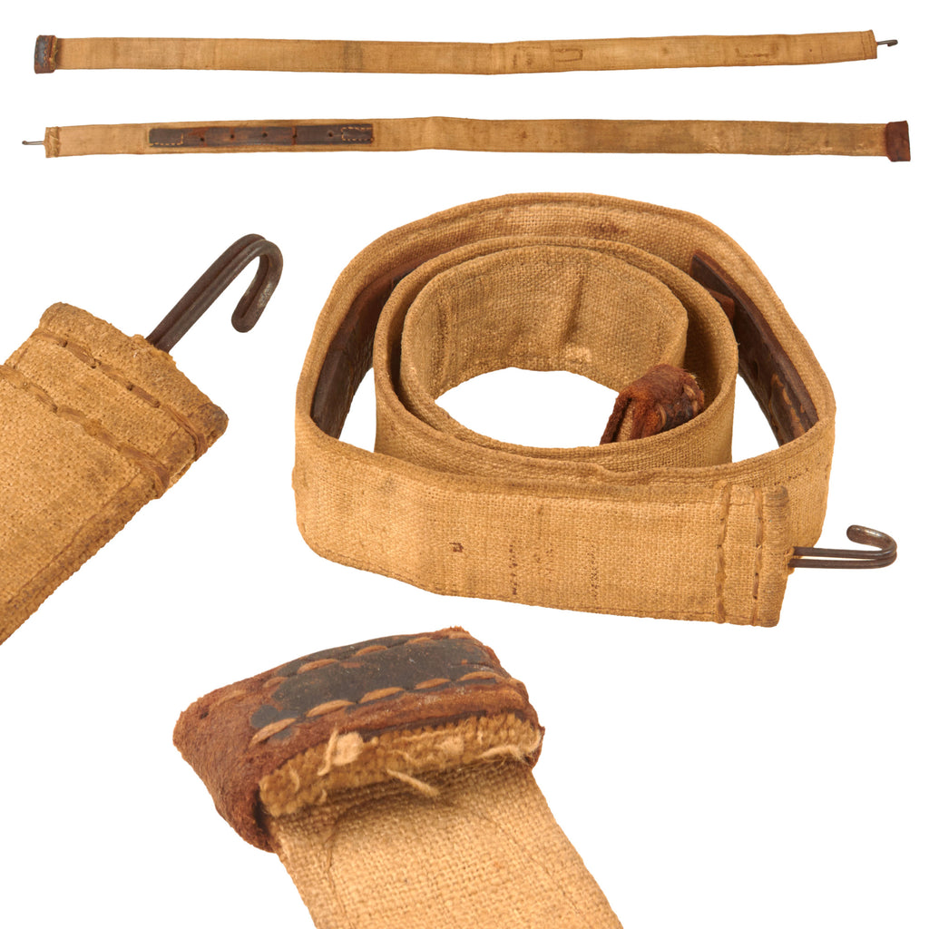 Original Confederate U.S. Civil War Confederate Issue Canvas & Leather Musket Rifle Sling - Extremely Rare Original Items