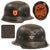 Original German WWII M34 Civic Square Dip NSDAP Double Decal Police Steel Helmet with 56cm Liner - Ordnungspolizei Original Items
