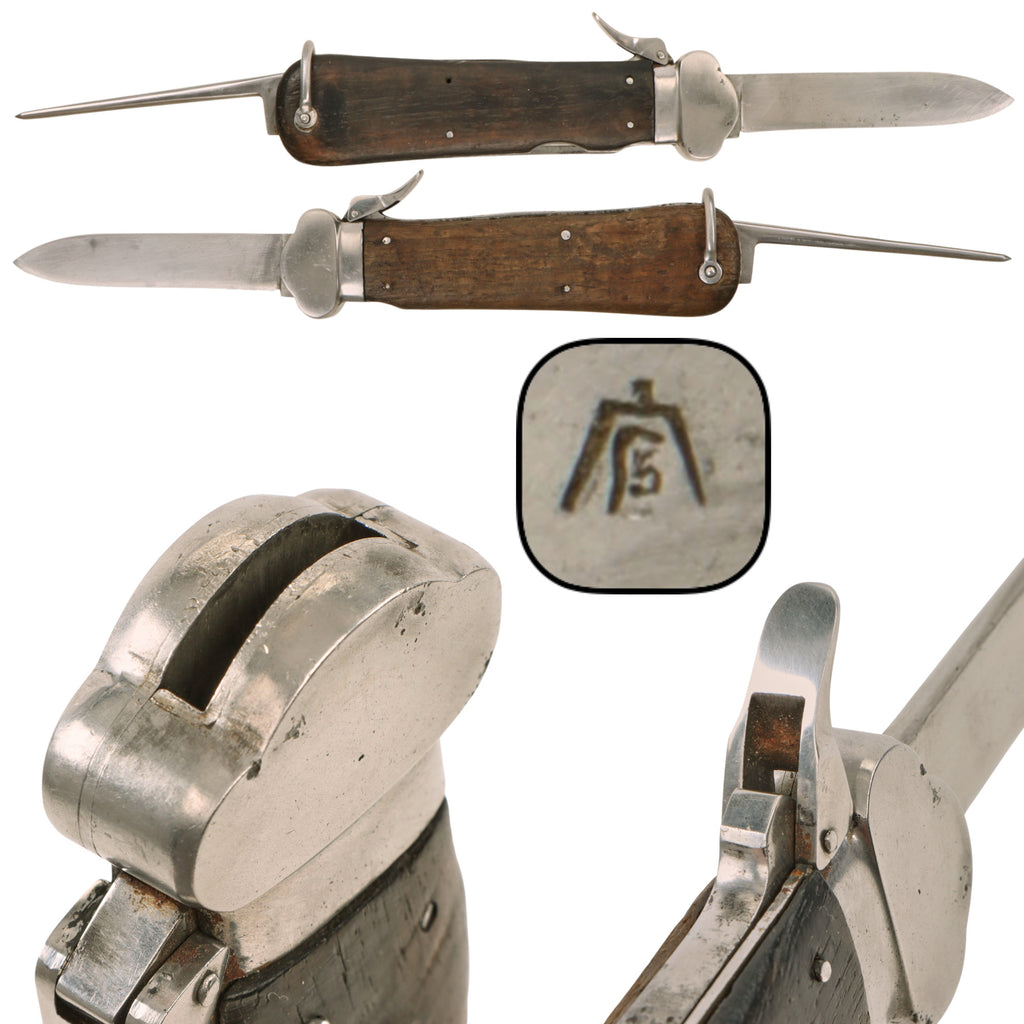 Original German WWII Luftwaffe Type I Gravity Knife with Waffenamt Proof, Period Repaired, Circa 1937-1941