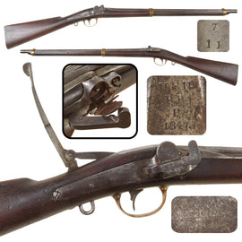 Original U.S. Civil War Navy Remington Jenks Side Hammer "Mule-Ear" Breech Loading Maynard Tape Primer Percussion Carbine Dated 1847 - Only 1000 Made