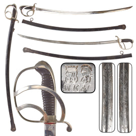 Original Imperial German Pre-WWI / WWI Bavarian Artillery & Train-Style Saber by WKC with Etched "In Treue Fest" Blade and Scabbard