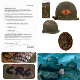 Original U.S. M1 Helmet Used in Steven Spielberg’s Saving Private Ryan with 2nd Ranger Battalion Markings and Copy of Notarized Letter of Authenticity