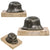 Original German WWII Era Army Double Decal Transitional Stahlhelm Steel Helmet Bronze Desk Ornament on Marble Base
