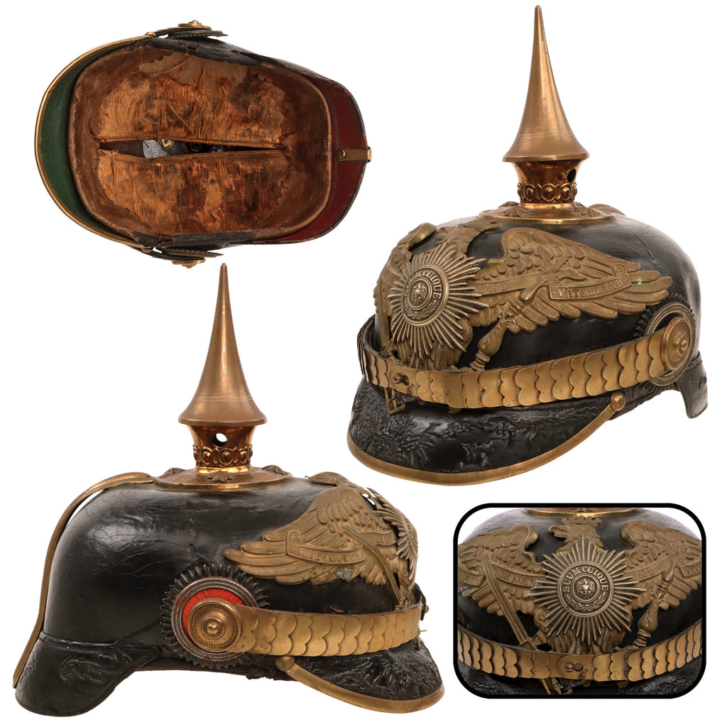 Original Imperial German WWI Prussian Garde du Corps Pickelhaube Helmet with Chin Strap