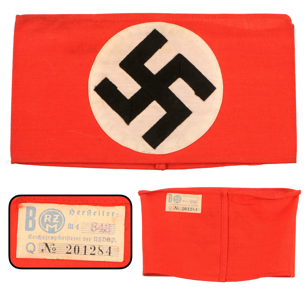Original German Pre-WWII / WWII NSDAP Political Armband – Multi-Piece Wool Felt & Rayon Construction