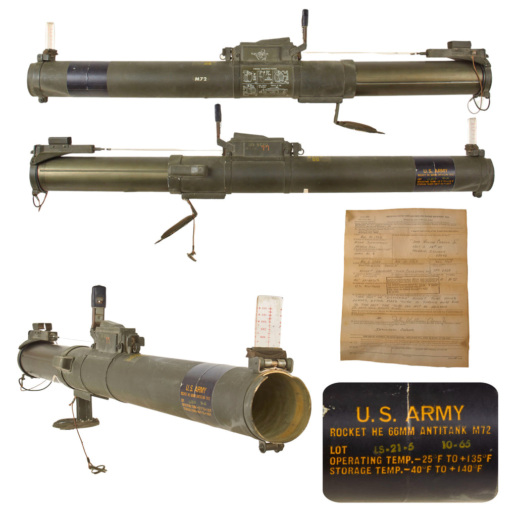 Original U.S. Vietnam War INERT Rare “Gen 1” M72 Light Anti-Armor Weapons “LAW” Tube - Dated 1965 Original Items