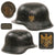 Original German WWII Kriegsmarine Single Decal M42 Steel Helmet Shell with 1940 Dated Liner Band, Stamped EF64