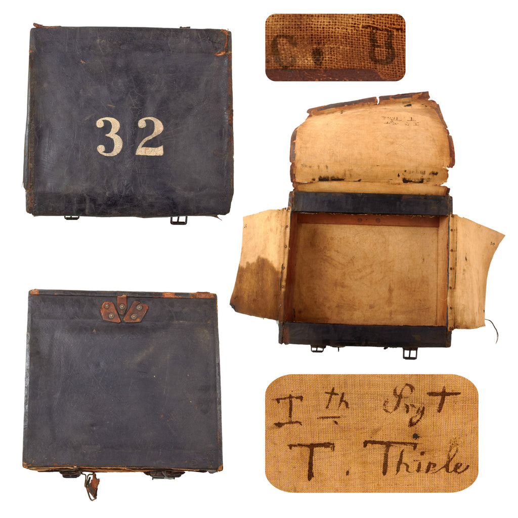 Original U.S. Civil War Early Named “Hardpack” Knapsack with 32nd Regimental Unit Marking Painted on Flap - No Straps Original Items