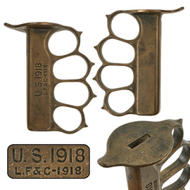 Original U.S. WWI Model 1918 Mark I Trench Knife Handle Grip by L.F. & C. - No Blade, Pommel, or Scabbard