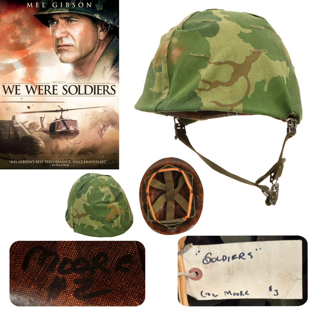 Original U.S. Vietnam War M1 Helmet with Mitchell Pattern Camouflage Cover Purportedly Worn by Mel Gibson in “We Were Soldiers” Original Items