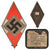 Original German WWII HJ Wooden Donation Diamond by Gottfr. Glasmachers of Essen, 13" x 24" Original Items