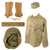 Original U.S. WWII USMC HBT Herringbone Twill P44 Combat Field Utility Jacket, HBT Cap with EGA Device, and USMC Leggings - Named Original Items