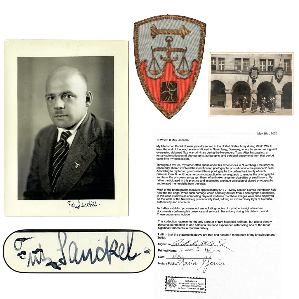 Original Nuremberg Trials Signed Photograph of Gauleiter Fritz Sauckel - Obtained Directly from a U.S. Army Guard, 1945–1946 - As Seen on The Cache with Alex Cranmer