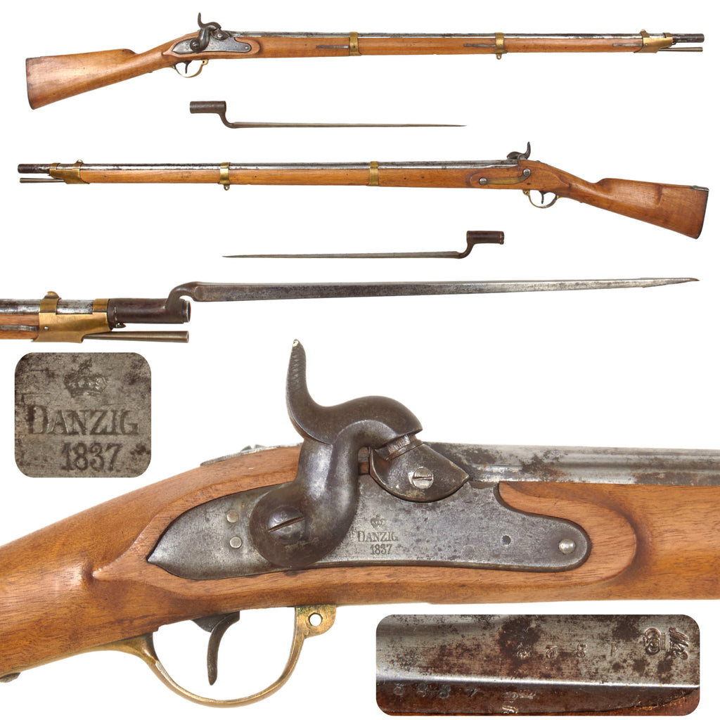 Original U.S. Civil War Era Prussian Model 1809/39 “Potsdam” Converted Percussion Musket by Danzig Arsenal with Socket Bayonet - Lock Dated 1837