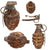 Original U.S. WWII Inert MkII Pineapple Frag. Grenade Painted White for Israeli Use Post-War