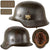 Original German WWII Heer Army Single Decal M42 Steel Helmet with 1940 Dated 58cm Liner and Repaired Chinstrap, Stamped ET66, Lot No. 2432