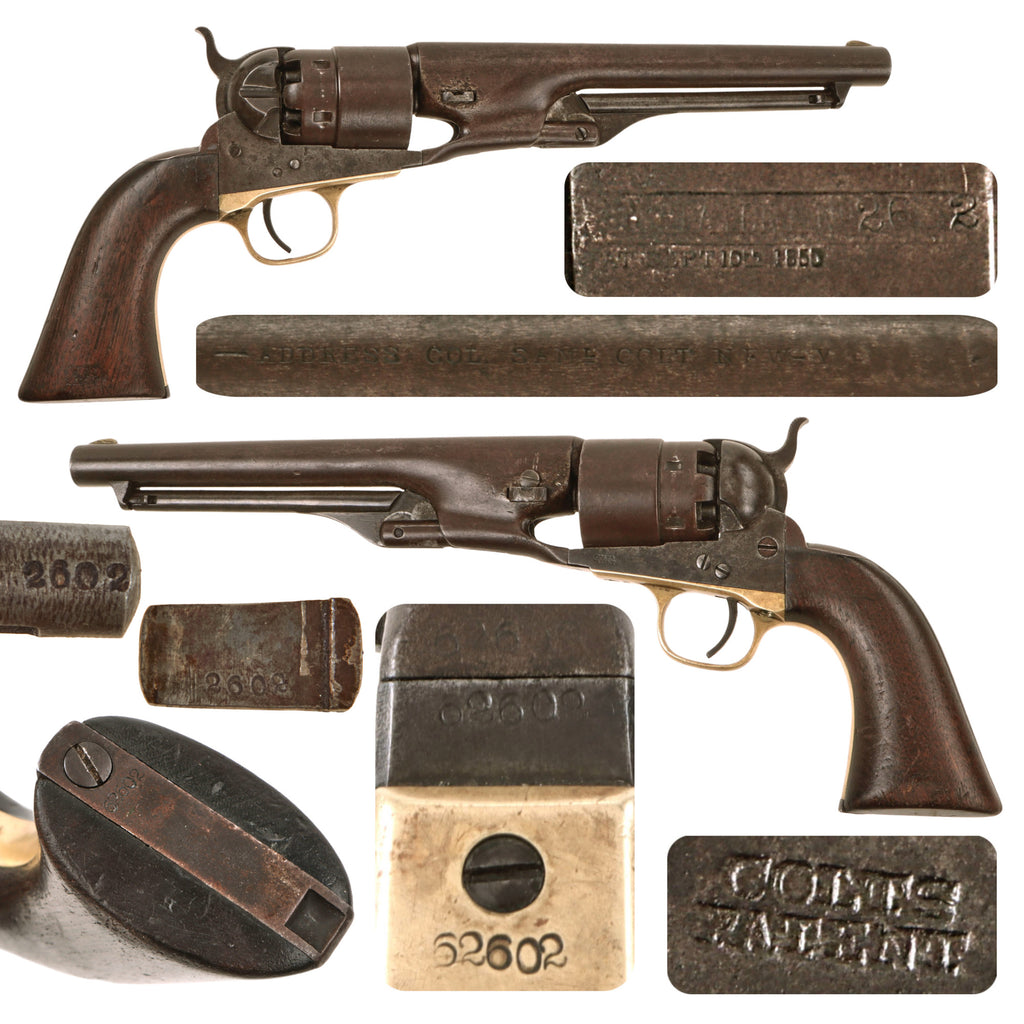 Original U.S. Civil War Colt Model 1860 Army .44cal Percussion Revolver Made in 1862 - Matching Serial 62602 Original Items