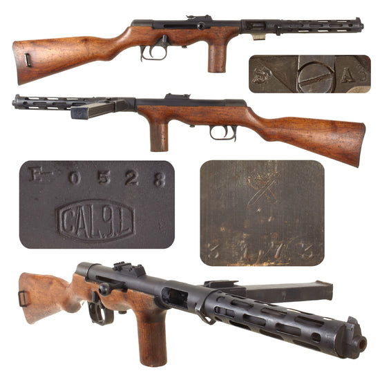 Original German Pre-WWII ERMA EMP Display Sub Machine Gun with Spanish Civil Guard Marked Magazine - Serial E-0528 Original Items