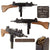 Original Film Prop Cap Plug Firing IMI UZI by Marushin Japan with Magazine, Cartridges, and Removable Wooden Stock